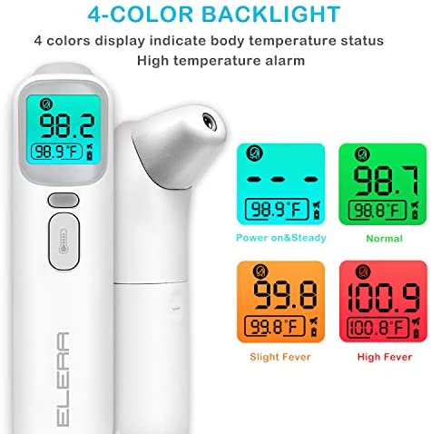 Elera Ear Thermometer for Kids, Baby Thermometer with Forehead and Ear Mode for Adults, Infant, Kids and Toddler, Touchless and 1 Second Reading with Fever Alarm and Mute Function